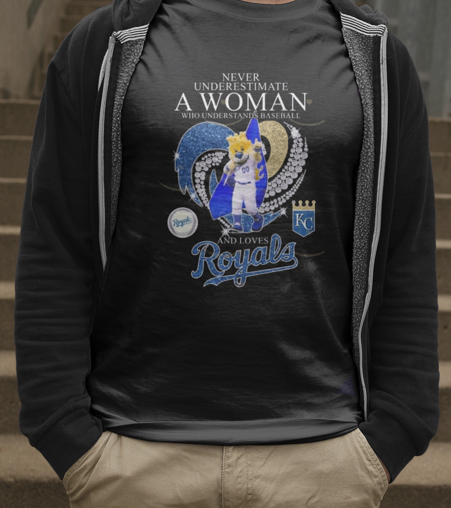 Never Underestimate A Woman Who Understands Baseball Royals Mascot Kansas City Love T-Shirt
