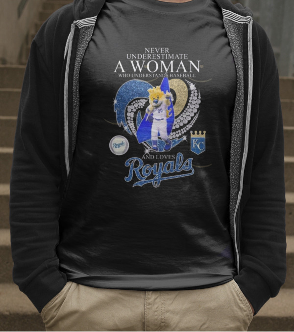 Never Underestimate A Woman Who Understands Baseball Royals Mascot Kansas City Love T-Shirt