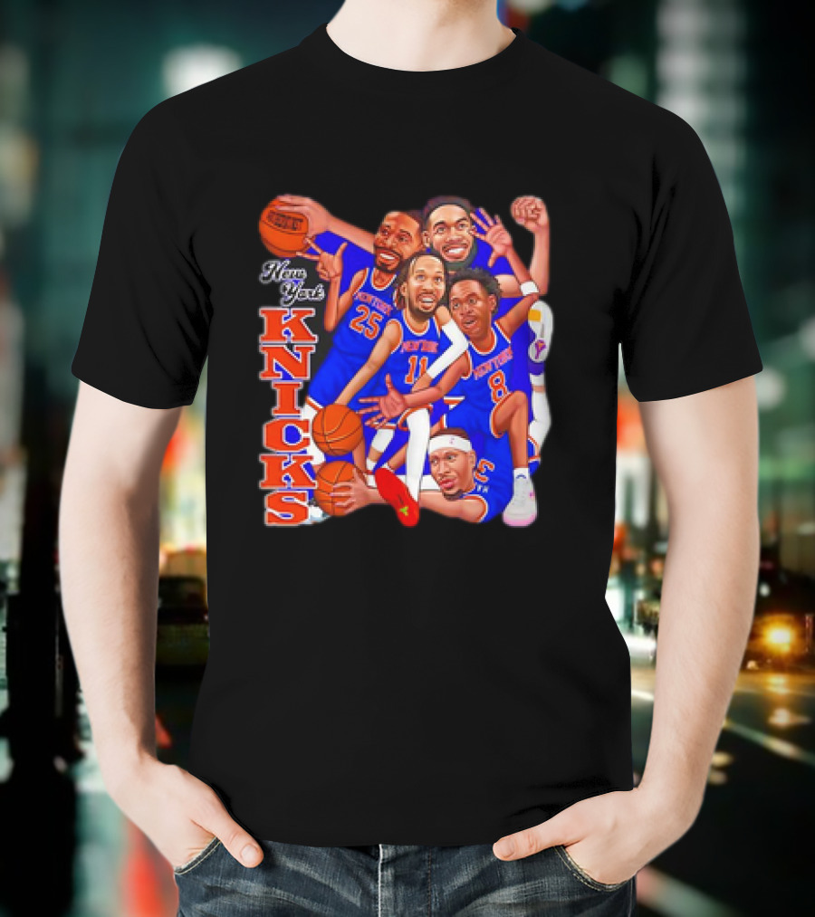 New York Knicks Basketball Caricatures Team Group Fan Favorite T-Shirt