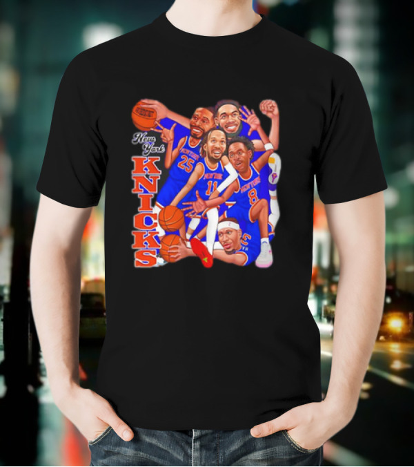 New York Knicks Basketball Caricatures Team Group Fan Favorite T-Shirt