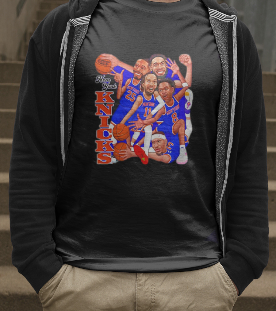 New York Knicks Basketball Caricatures Team Group Fan Favorite T-Shirt