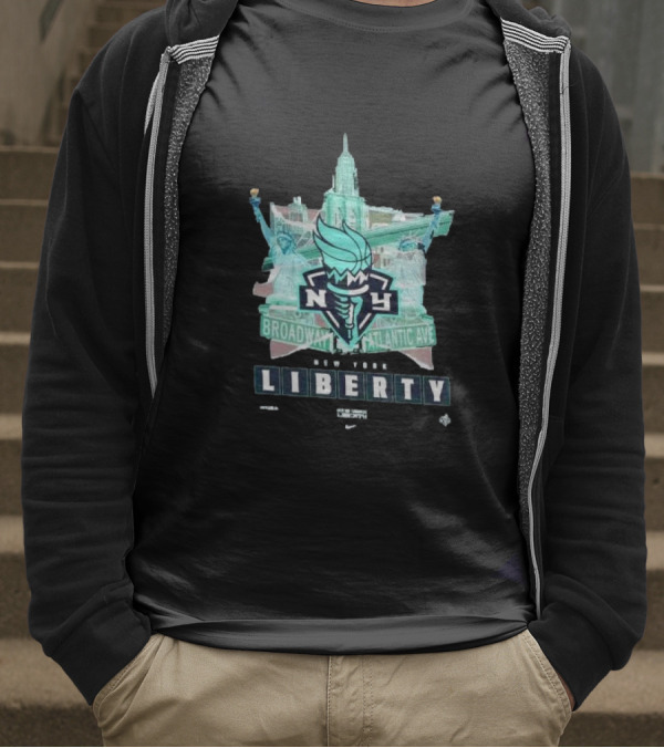 New York Liberty Broadway Atlantic Ave WNBA Statue Of Liberty Empire State Building T-Shirt