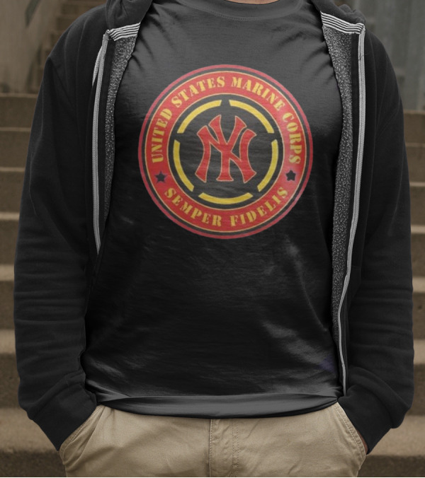 New York Yankees United States Marine Corps Semper Fidelis MLB Military Appreciation Night 2025 T-Shirt