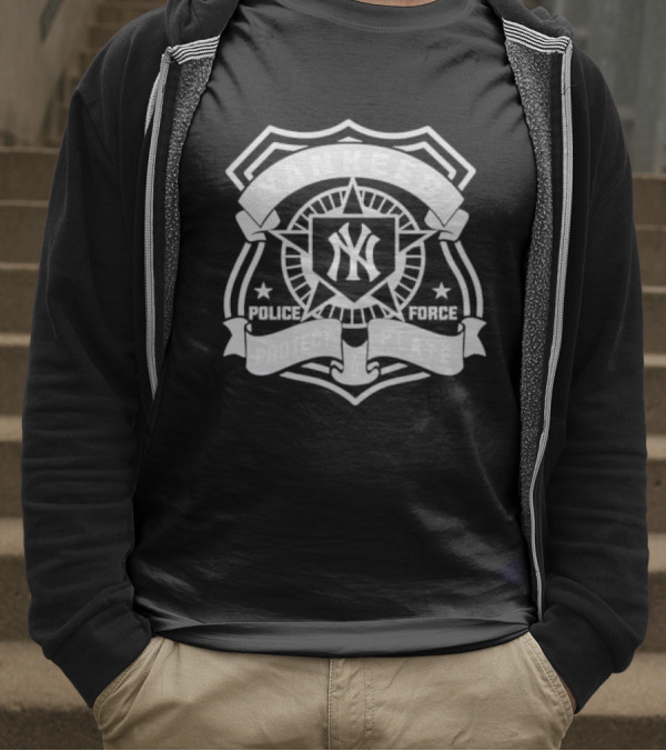Yankees Police Force Protect Plate Badge Symbol T-Shirt