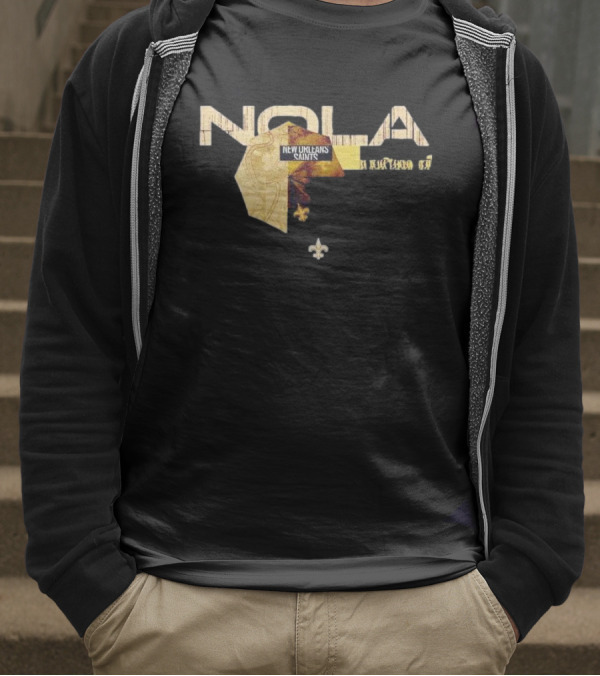 NOLA New Orleans Saints 2025 NFL Draft Cluster Fleur-de-Lis T-Shirt