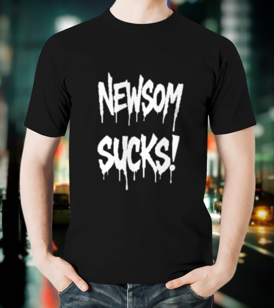 Newson Sucks Dripping Graffiti Style Text T-Shirt