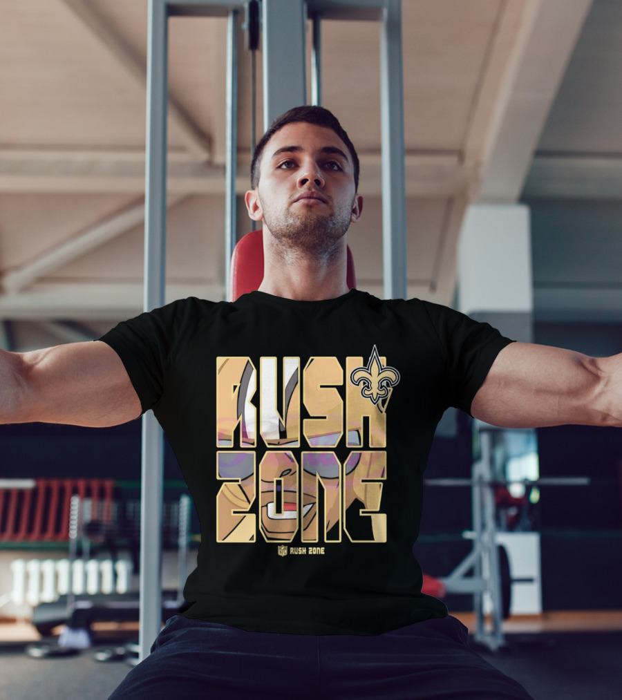 New Orleans Saints Rush Zone NFL Cartoon Fleur-de-Lis T-Shirt