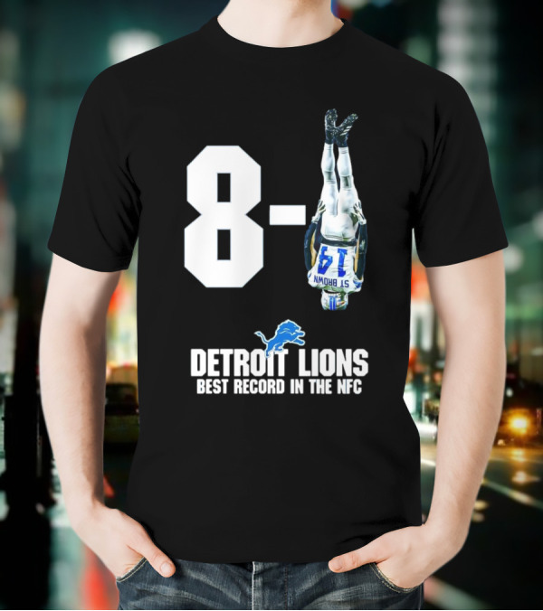 Detroit Lions 8-1 Amon-Ra St. Brown Headstand Celebration Best Record In NFC T-Shirt