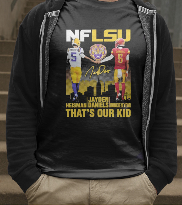 NFLSU Jayden Daniels That's Our Kid Quarterback Tiger Symbol T-Shirt