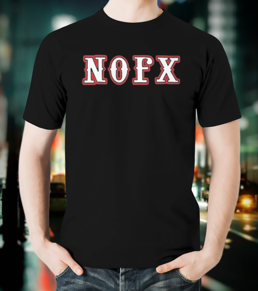 NOFX Idiot Son Of An Asshole Retro Band Style Red Outline T-Shirt