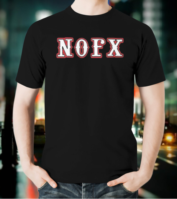 NOFX Idiot Son Of An Asshole Retro Band Style Red Outline T-Shirt