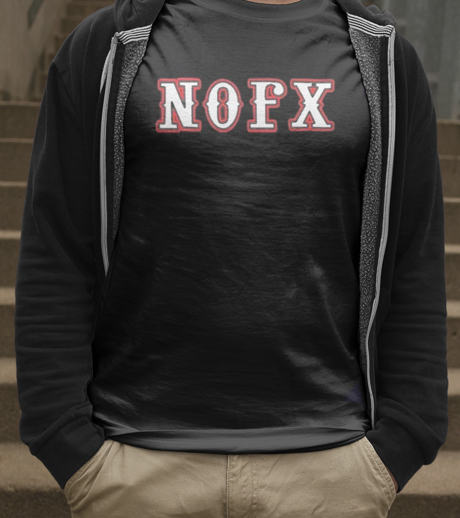 NOFX Idiot Son Of An Asshole Retro Band Style Red Outline T-Shirt