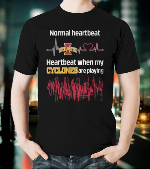 Normal Heartbeat Iowa State Cyclones Heartbeat Playing T-Shirt