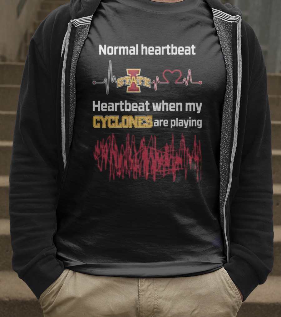 Normal Heartbeat Iowa State Cyclones Heartbeat Playing T-Shirt