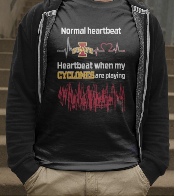Normal Heartbeat Iowa State Cyclones Heartbeat Playing T-Shirt