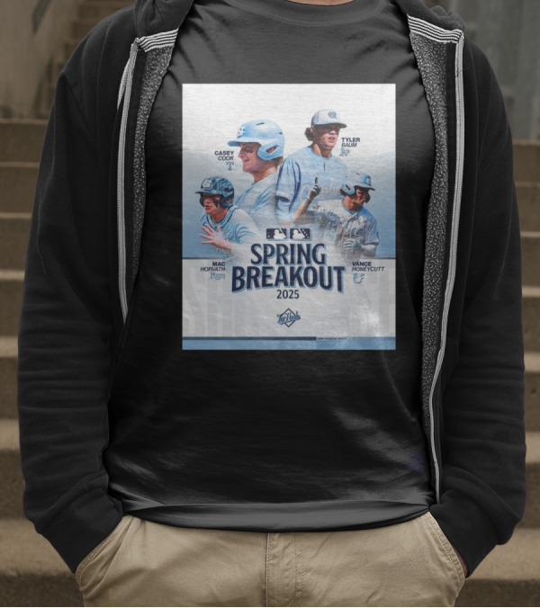 North Carolina Tar Heels Baseball Spring Breakout 2025 Casey Cook Tyler Baum Mac Horvath Vance Honeycutt MLB T-Shirt