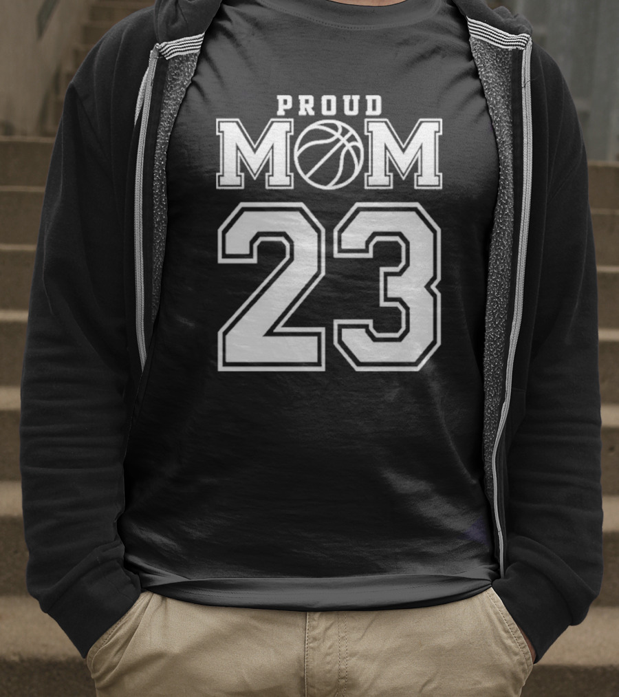 Proud Mom 23 Basketball Number Custom T-Shirt