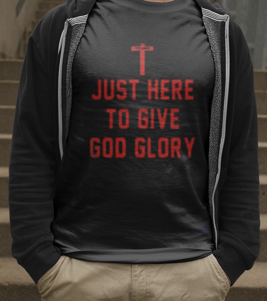 Ohio State Buckeyes Jesus Won Just Here To Give God Glory Cross T-Shirt