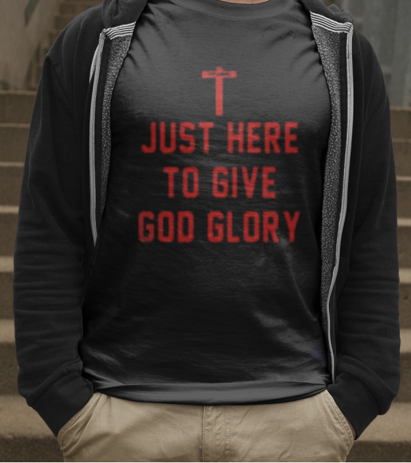 Ohio State Buckeyes Jesus Won Just Here To Give God Glory Cross T-Shirt