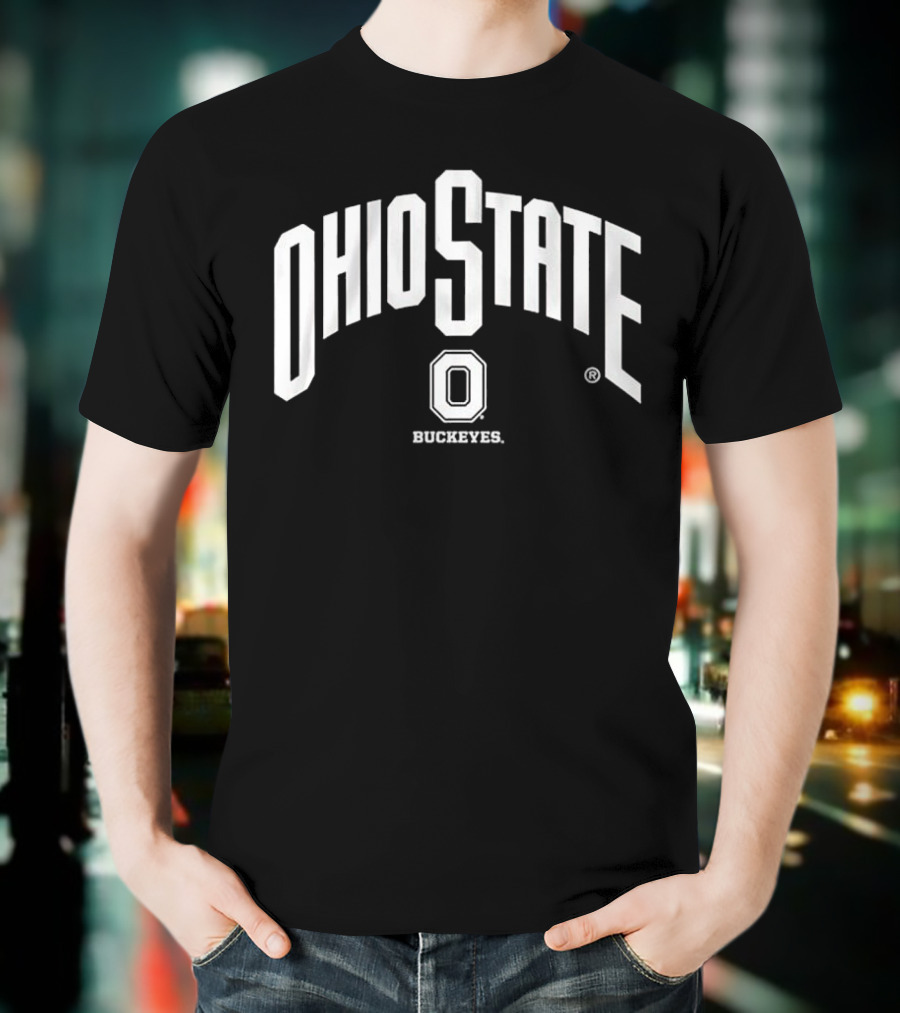 Ohio State Buckeyes Arched Wordmark With Athletic O T-Shirt