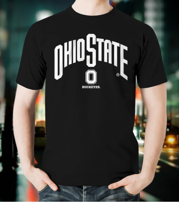 Ohio State Buckeyes Arched Wordmark With Athletic O T-Shirt
