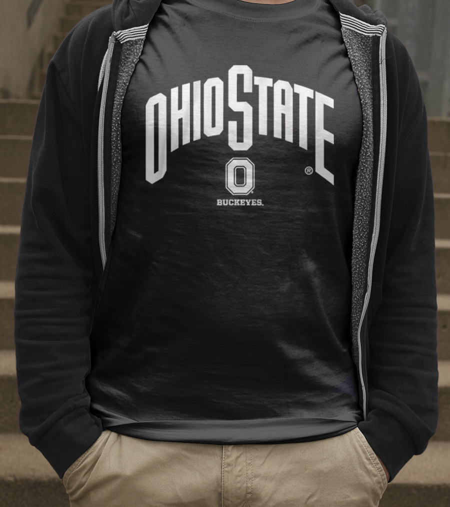 Ohio State Buckeyes Arched Wordmark With Athletic O T-Shirt