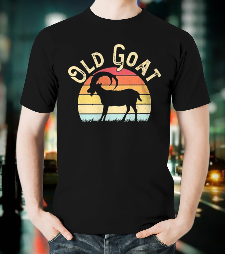 Old Goat Vintage Sunset Silhouette Retro Style T-Shirt