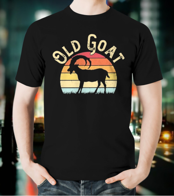 Old Goat Vintage Sunset Silhouette Retro Style T-Shirt