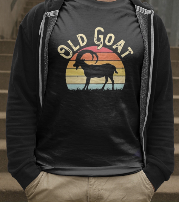 Old Goat Vintage Sunset Silhouette Retro Style T-Shirt