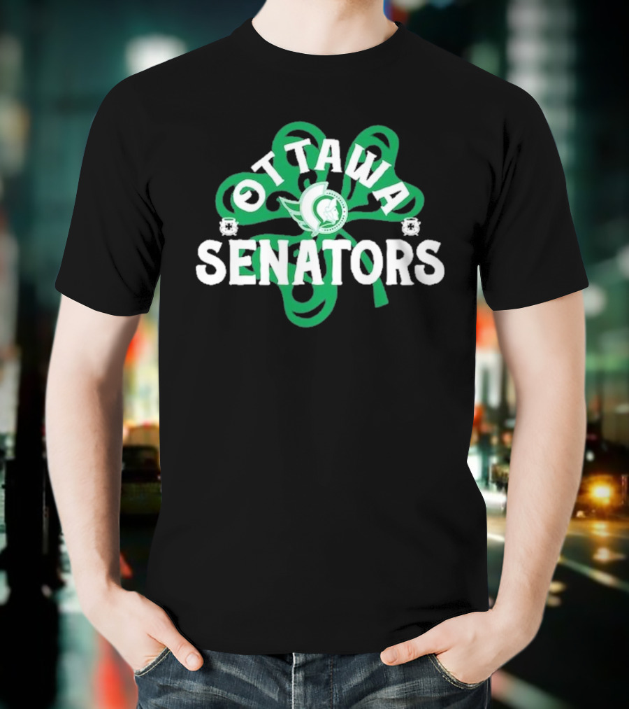 Ottawa Senators St. Patrick's Day Shamrock Hockey Richmond T-Shirt