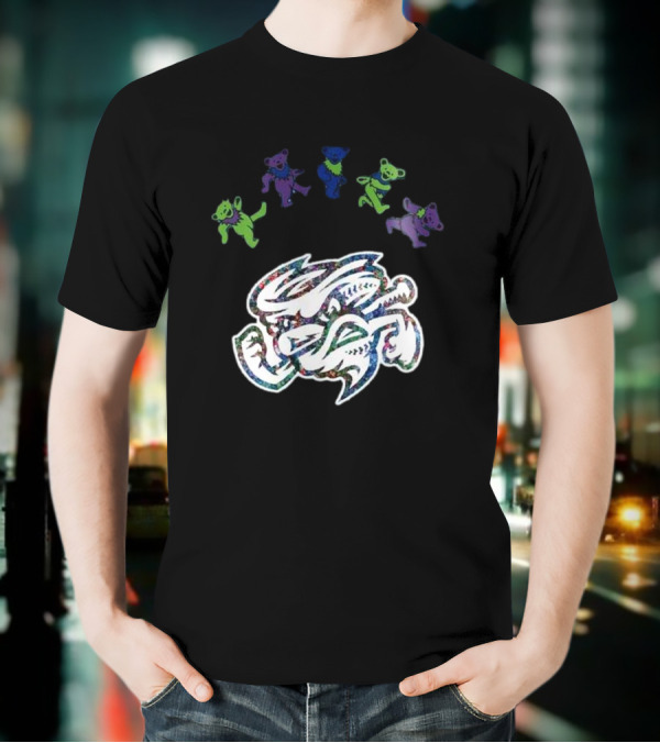 Omaha Storm Chasers Grateful Dead Night 2025 Baseball Dancing Bears T-Shirt