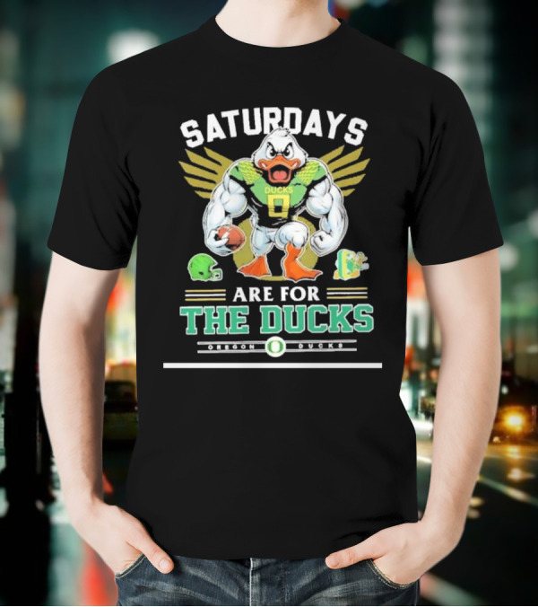 SATURDAYS ARE FOR THE DUCKS Mascot Football Helmets Play T-Shirt