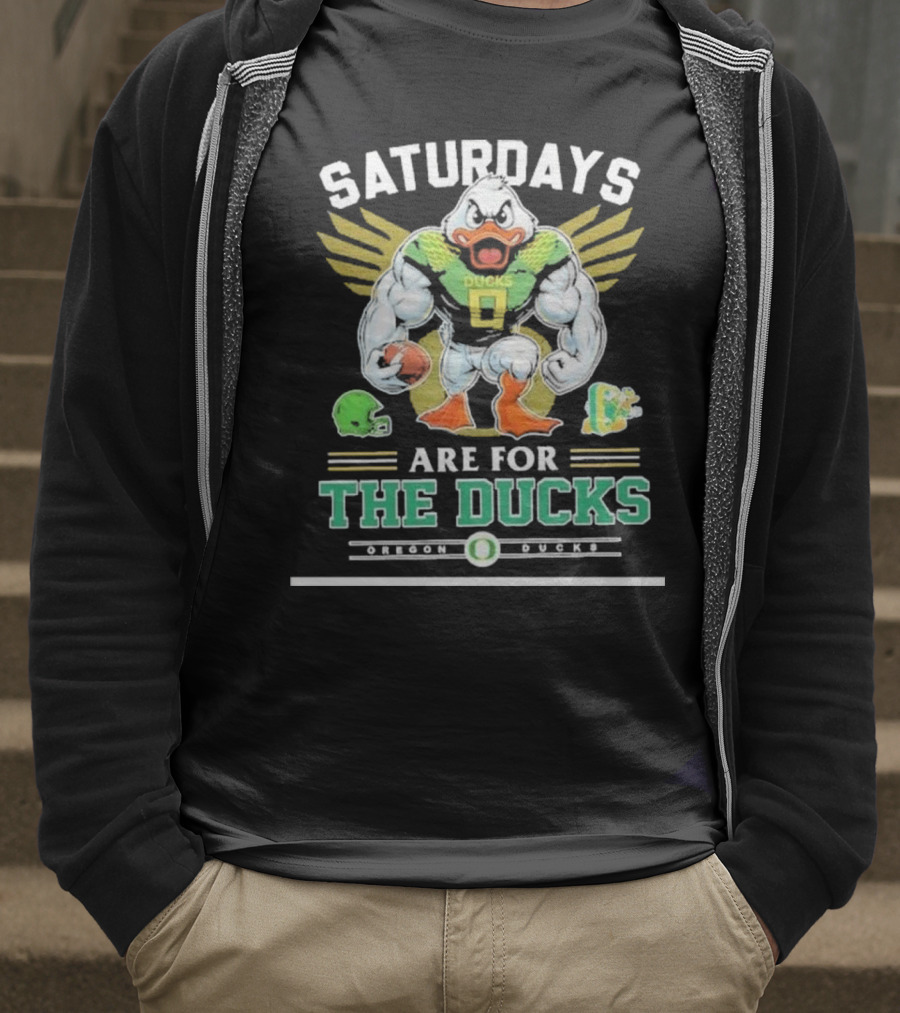 SATURDAYS ARE FOR THE DUCKS Mascot Football Helmets Play T-Shirt
