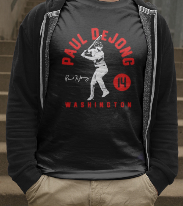 Paul DeJong Washington Nationals Signature Cartoon Number 14 T-Shirt