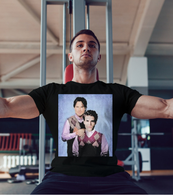 Paul Wesley Ian Somerhalder Argyle Sweater Parody T-Shirt