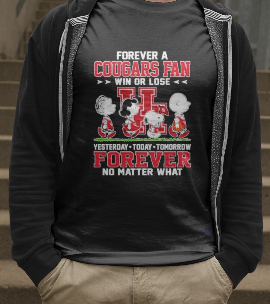Peanuts Forever A Cougars Fan Win Or Lose No Matter What T-Shirt