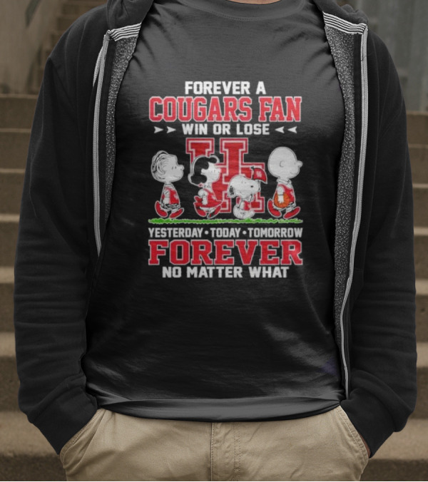 Peanuts Forever A Cougars Fan Win Or Lose No Matter What T-Shirt