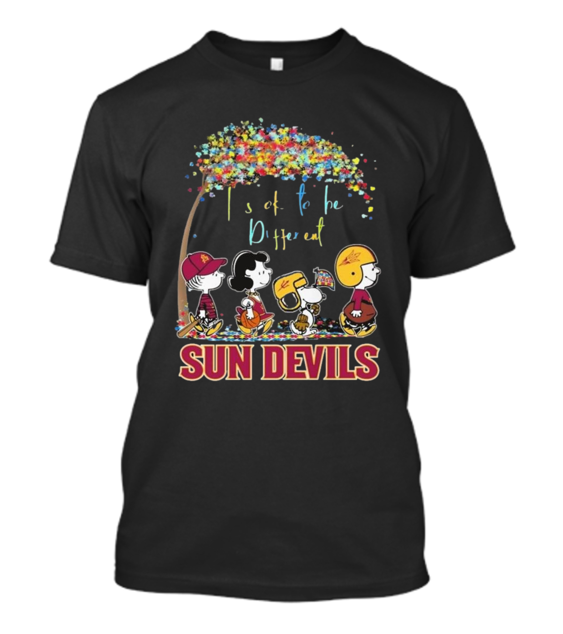 Peanuts It’s Ok To Be Different Arizona State Sun Devils T-Shirt