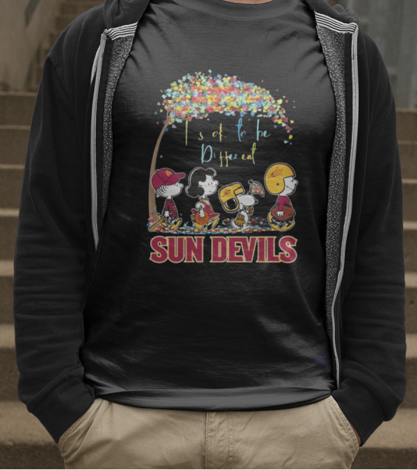 Peanuts It’s Ok To Be Different Arizona State Sun Devils T-Shirt