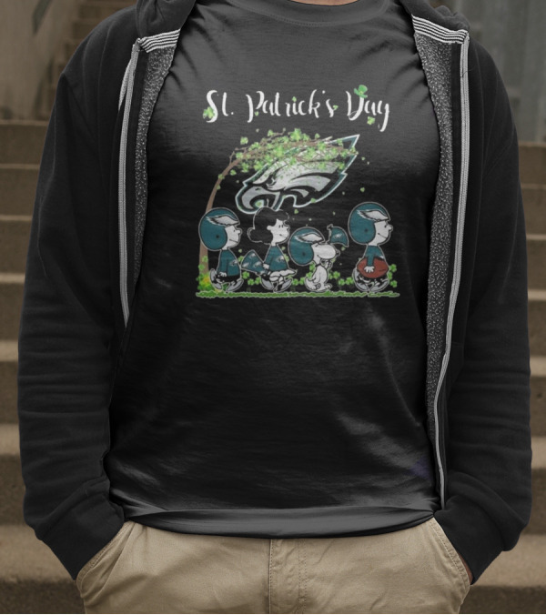 St Patrick's Day Peanuts Philadelphia Eagles Football Celebration T-Shirt