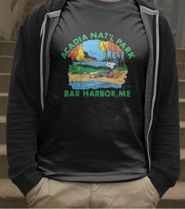 Peanuts Snoopy Acadia Nat'l Park Bar Harbor ME T-Shirt