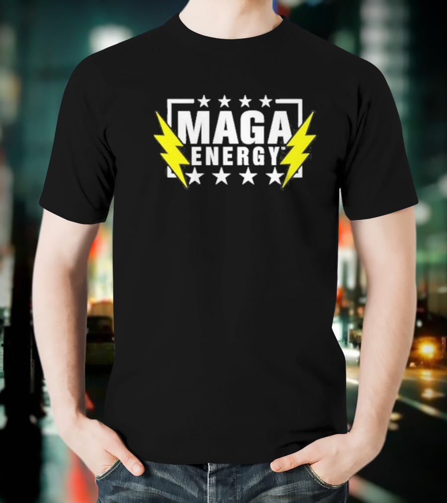 MAGA Energy Lightning Bolt Star Pattern T-Shirt