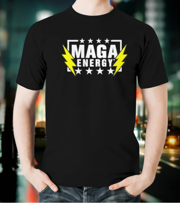 MAGA Energy Lightning Bolt Star Pattern T-Shirt