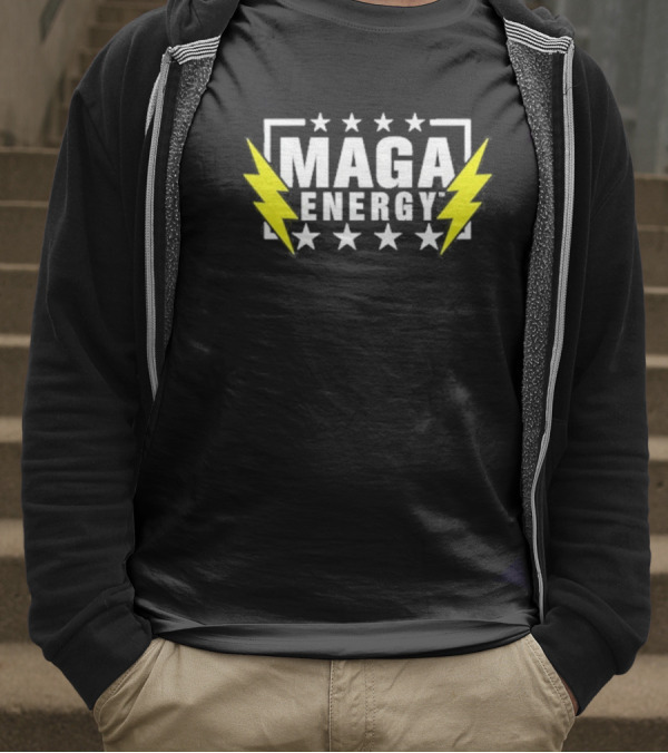 MAGA Energy Lightning Bolt Star Pattern T-Shirt