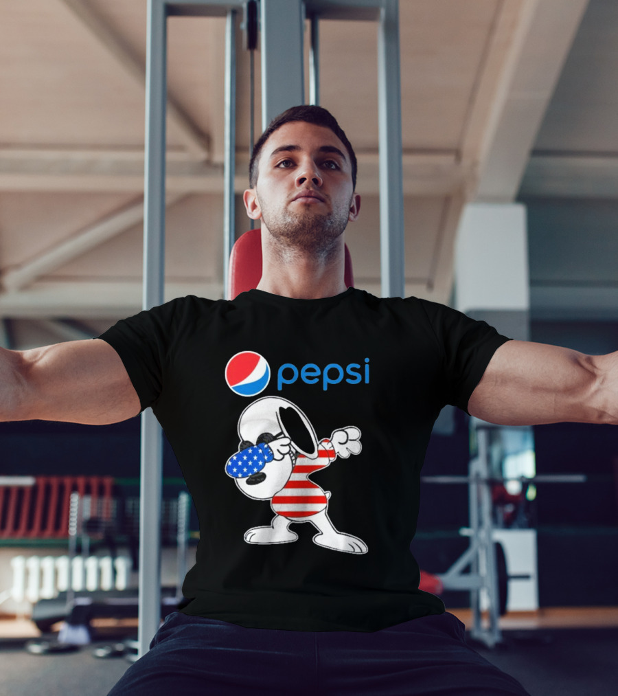 Pepsi Snoopy Dabbing American Flag USA T-Shirt