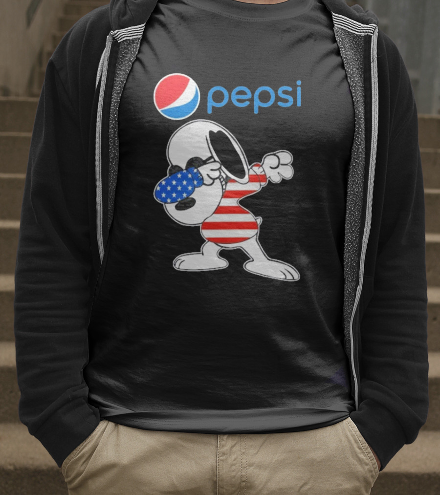 Pepsi Snoopy Dabbing American Flag USA T-Shirt