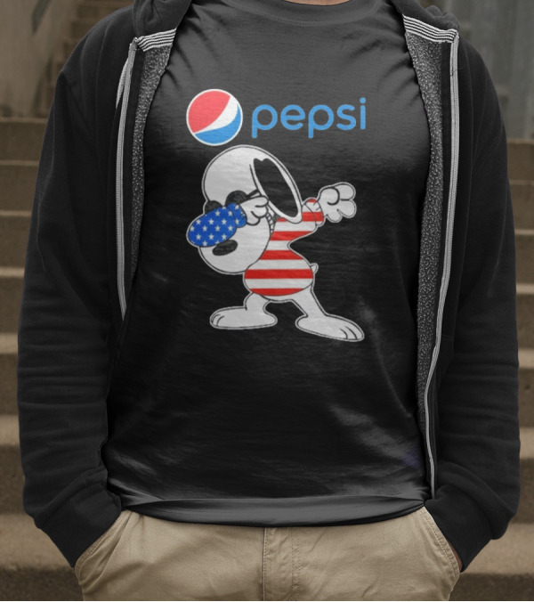 Pepsi Snoopy Dabbing American Flag USA T-Shirt