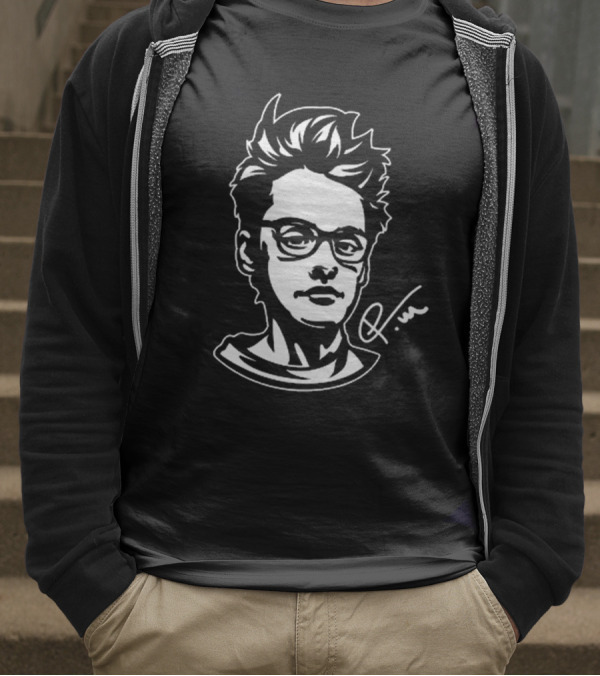 Petteri Mäkiranta Signature Illustration With Glasses And Spiky Hair T-Shirt
