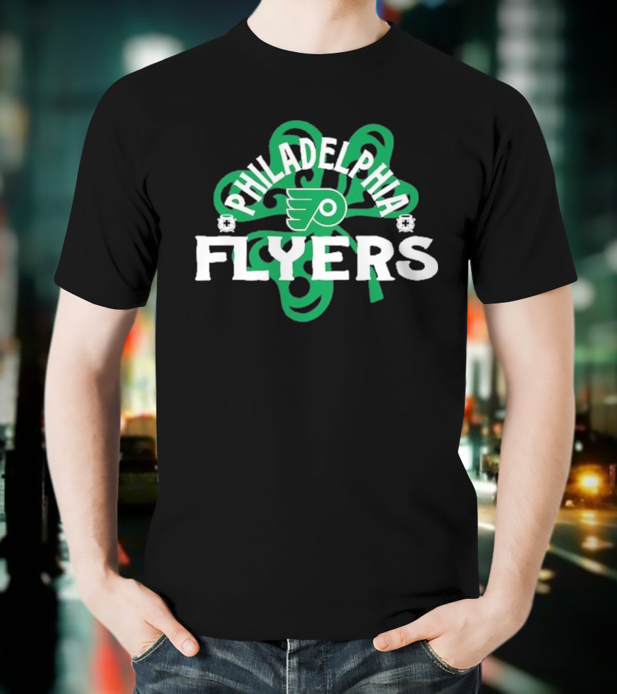 Philadelphia Flyers St. Patrick's Day Shamrock Theme T-Shirt