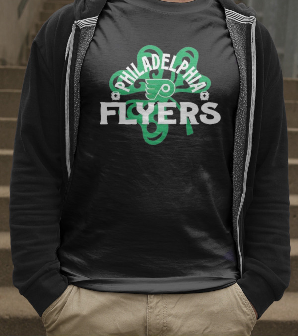 Philadelphia Flyers St. Patrick's Day Shamrock Theme T-Shirt